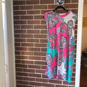 Paisley Stretchy Shift Dress WITH POCKETS!!!